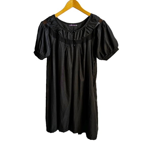 Mina UK | BLACK | Boho Peasant Dress / Tunic | Size S-M - Picture 1 of 7
